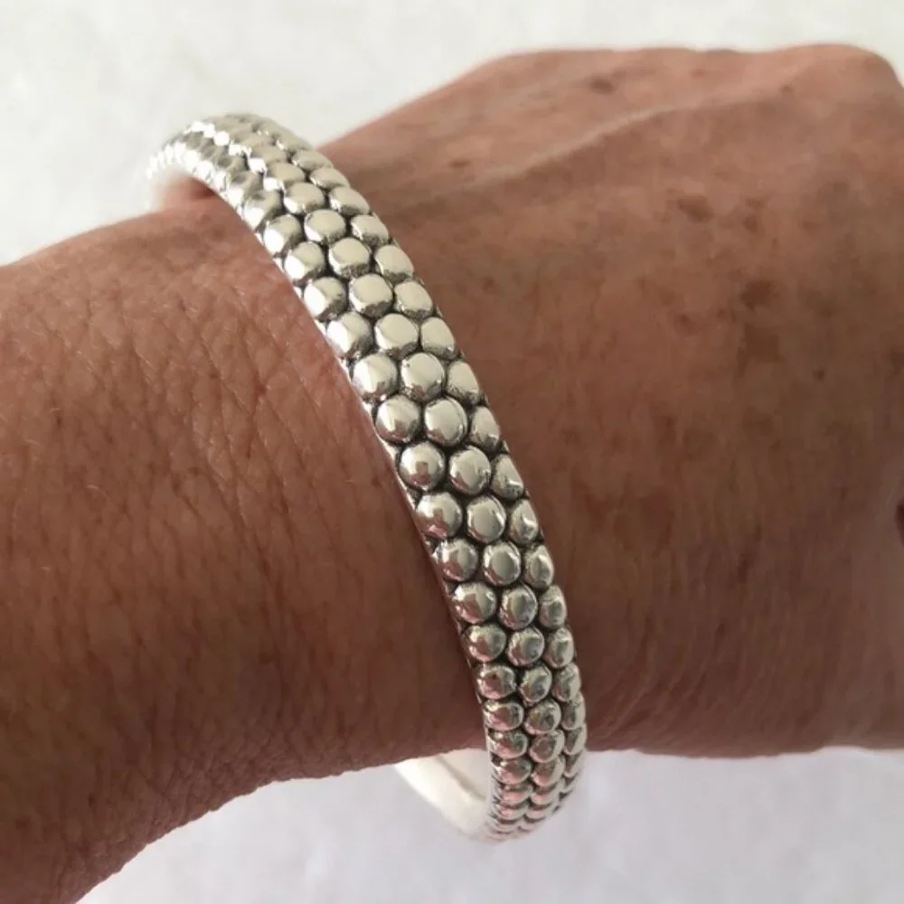 Sterling Silver 925 Popcorn Bangle Electoform Bracelet